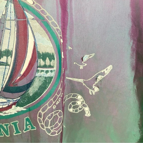 Vintage 90s Windbreaker Jacket Iridescent Unisex One Size Oversized XL Green - Picture 16 of 17